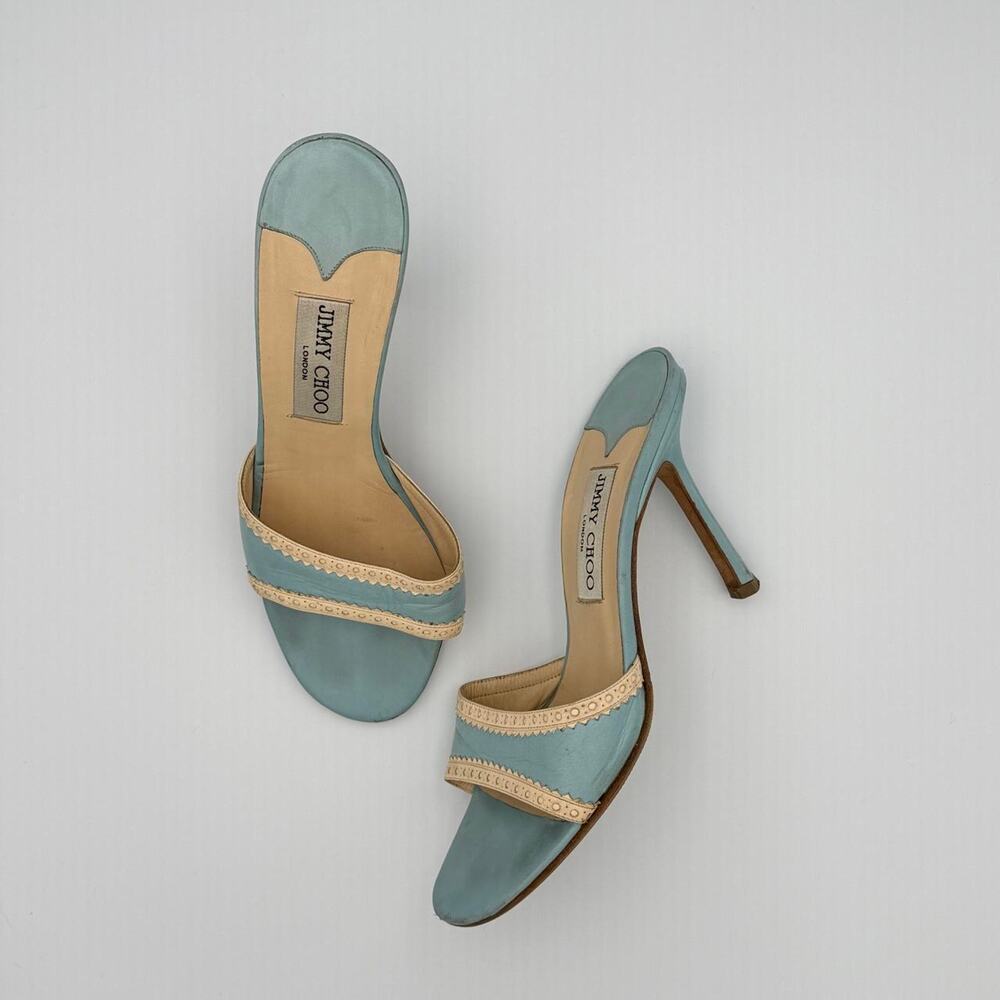 Vintage Jimmy Choo light blue mule sandals